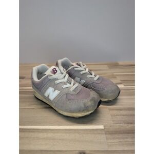 New Balance 574 Toddler Sneakers Pink Suede Mesh Shoes Size 8.5